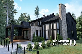 Rear view - BASE MODEL - Modern Farmhouse home plan designed for Alicia Moffet, a popular Canadian singer! - Alicia