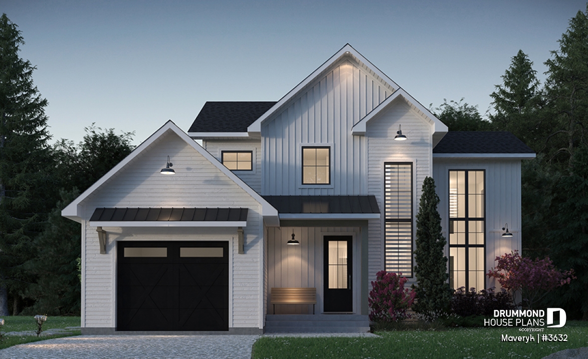 front - BASE MODEL -  Inviting Modern Farmhouse Design with Cathedral Ceiling, Bright Open Layout and Inviting Style - Maveryk