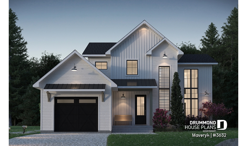 front - BASE MODEL -  Inviting Modern Farmhouse Design with Cathedral Ceiling, Bright Open Layout and Inviting Style - Maveryk