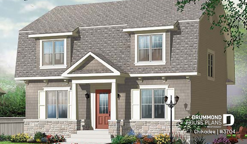 front - BASE MODEL - Affordable 4 bedroom traditional style with home office - Chikadee