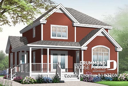 front - BASE MODEL - Farmhouse country style with 3 bedrooms and comfortable kitchen / dining room area - Country Charmer 8