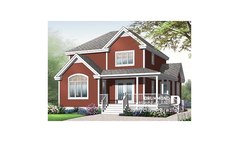 front - BASE MODEL - Farmhouse country style with 3 bedrooms and comfortable kitchen / dining room area - Country Charmer 8