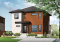 front - BASE MODEL - Spacious 3 bedroom contemporary house plan on two floors, open floor plan, large bathroom - Kallista