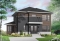 Color version 5 - Front - Uniquely styled, well fenestrated  3 bedroom Modern house plan, spacious and bright family room, formal dining - The Caldera