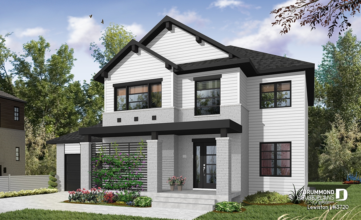Color version 3 - Front - Two-story Modern family home with 4 bedrooms, 3 bathrooms, open living spaces, integrated garage - Lewiston