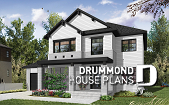 Color version 3 - Front - Modern 2 storey home plan with 4 bedrooms, ensuite, 3 full bathrooms, open concept - Lewiston