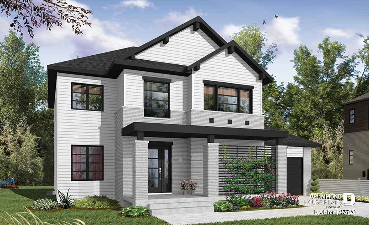 Color version 3 - Front - Two-story Modern family home with 4 bedrooms, 3 bathrooms, open living spaces, integrated garage - Lewiston