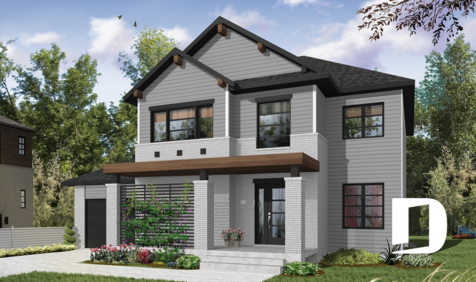 Color version 5 - Front - Two-story Modern family home with 4 bedrooms, 3 bathrooms, open living spaces, integrated garage - Lewiston