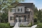 front - BASE MODEL - Economical modern rustic 2-storey home plan, open concept, large kitchen island, 3 bedrooms, large family bath - Kinkade