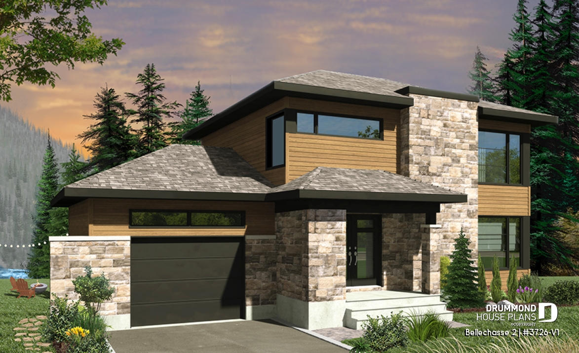 front - BASE MODEL - Modern floor plans, 3 to 4 bedrooms, garage, open concept, pantry, kitchen island, finished daylight basement - Bellechasse 2