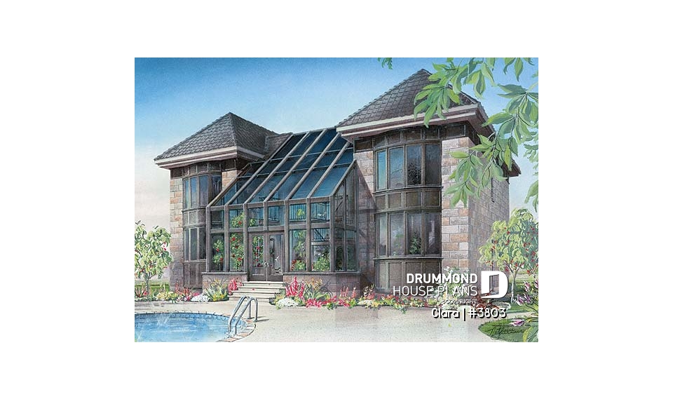 Rear view - BASE MODEL - Modern home with solarium, indoor spa, 2 office spaces, large master suite - Clara