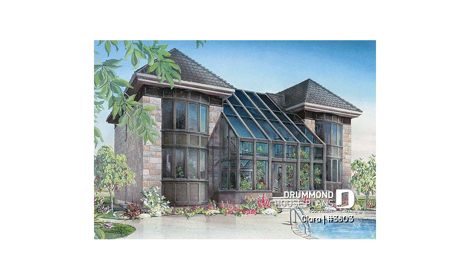 Rear view - BASE MODEL - Modern home with solarium, indoor spa, 2 office spaces, large master suite - Clara