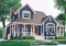 front - BASE MODEL - Charming 3 bedroom country cottage house plan, formal living and dining room, 2-car garage - The Grange 2