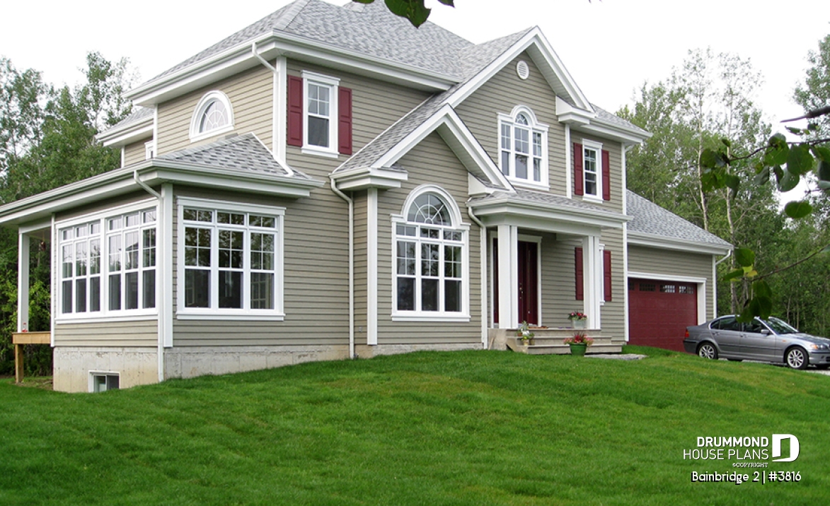 alternate - 3 bedroom house plan, sunken family room, home office, screened porch, solarium - Bainbridge 2