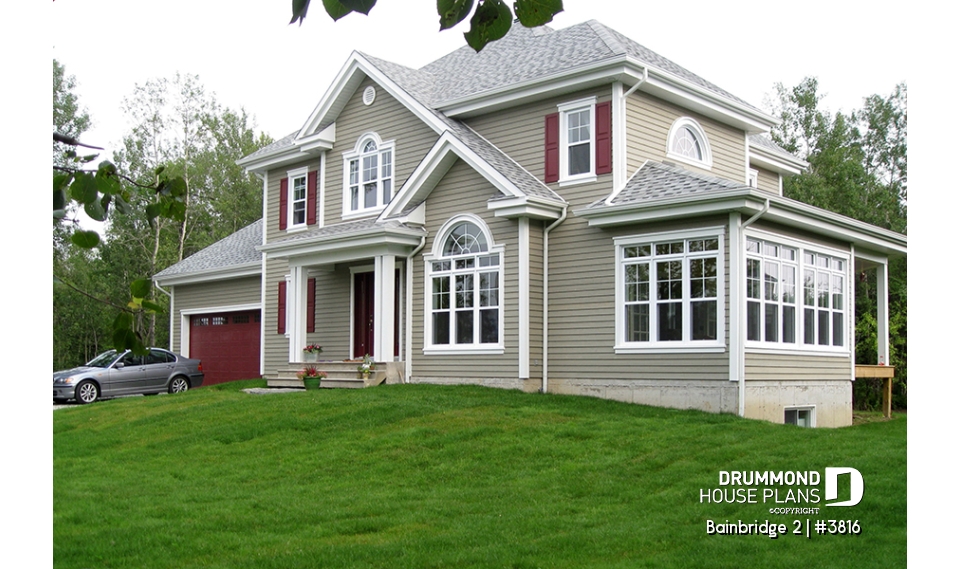 alternate - 3 bedroom house plan, sunken family room, home office, screened porch, solarium - Bainbridge 2