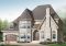 front - BASE MODEL - European castle style house plan, 4 bedrooms + large bonus room, 2-car garage, large master suite with sitting - Darmot