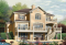 Rear view - BASE MODEL - 4 bedroom Mediteranean house plan, 4 beds, 4 baths, large deck, master suite with fireplace & balcony - La Hacienda 4