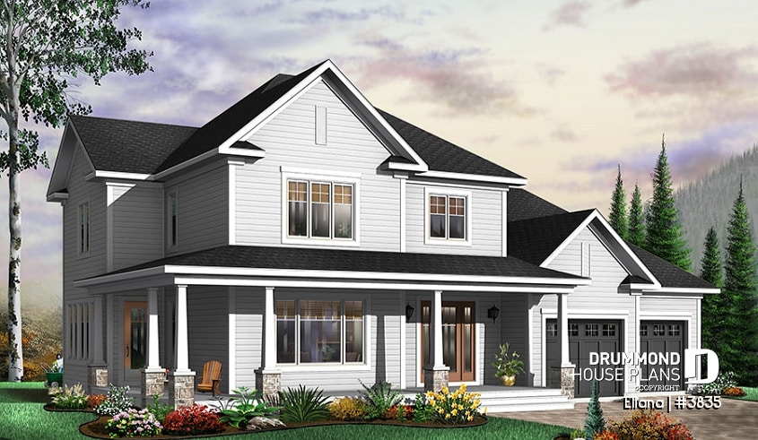 front - BASE MODEL - Large foyer, formal dining, 4 bedrooms, family room with fireplace, 2-car garage - Eliana