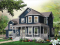 front - BASE MODEL - Charming 3 bedroom country style house plan, 2-car garage, bonus room, home office with fireplace - The Honeycomb 5