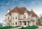 front - BASE MODEL - 3 to 4 bedroom European style house plan, master suite with fireplace, home office, formal dining - Versaille