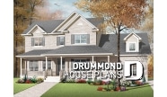 front - BASE MODEL - Country home plan, 3 to 4 bedrooms, spacious home office, solarium, 2-car garage, pantry - Marseille 2