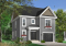 front - BASE MODEL - Affordable Narrow lot Tudor house plan, mezzanine, laundry on 2nd floor, open floor plan - Jolain
