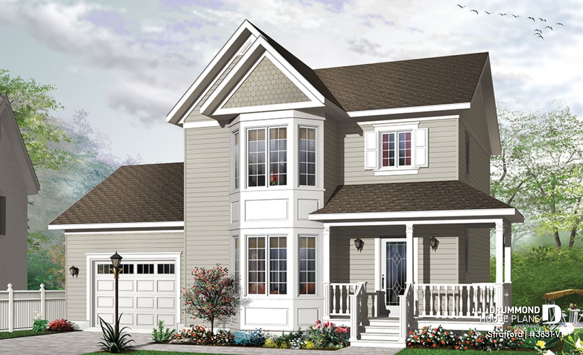 front - BASE MODEL - Victorian style affordable home with master suite, great kitchen &amp; garage - Stratford