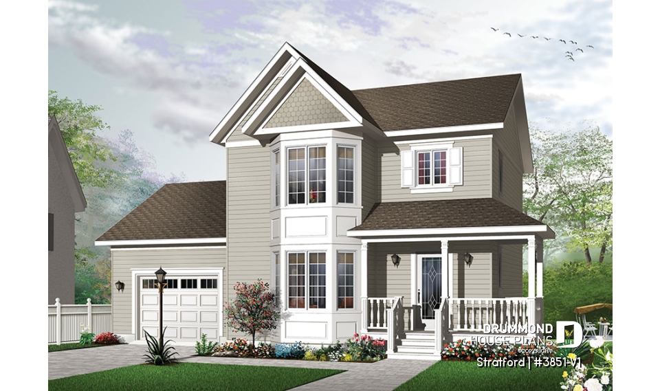 front - BASE MODEL - Victorian style affordable home with master suite, great kitchen &amp; garage - Stratford