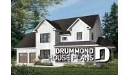 Color version 1 - Front - Modern farmhouse home plan, 2-car garage, 3 bedrooms, laundry room on second floor, home office - Oakville