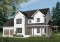 Color version 1 - Front - Modern farmhouse home plan, 2-car garage, 3 bedrooms, laundry room on second floor, home office - Oakville