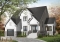 Color version 1 - Front - 4 bedroom, 3 bathroom Cap Cod house plan, large kitchen with island, formal dining, living room, fireplace - Stephenson