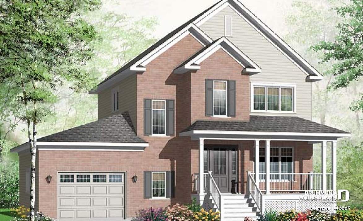 front - BASE MODEL - 3 bedroom country style with veranda, garage and computer corner - Belgrave