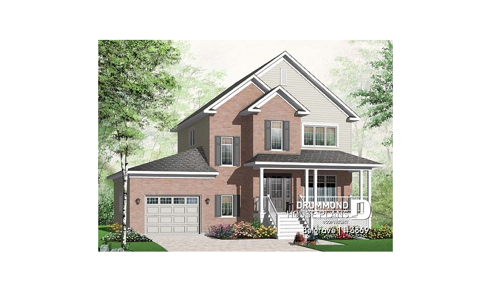 front - BASE MODEL - 3 bedroom country style with veranda, garage and computer corner - Belgrave