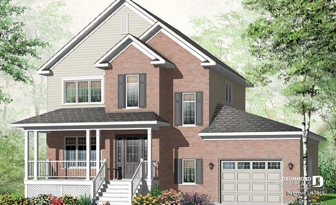 front - BASE MODEL - 3 bedroom country style with veranda, garage and computer corner - Belgrave
