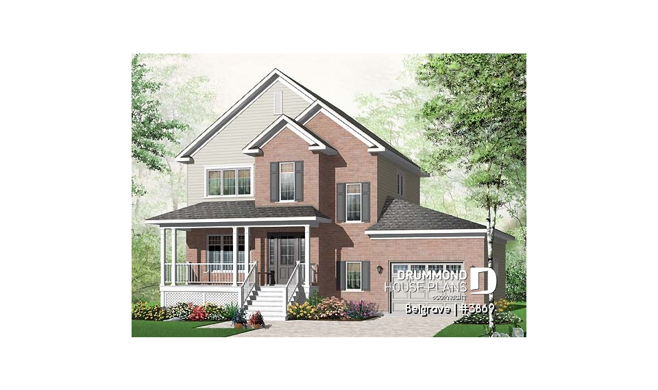 front - BASE MODEL - 3 bedroom country style with veranda, garage and computer corner - Belgrave