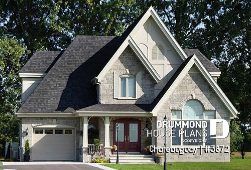 front - BASE MODEL - Manor style house for reduced mobility with elevator, 3 bedrooms, garage - Chateauguay