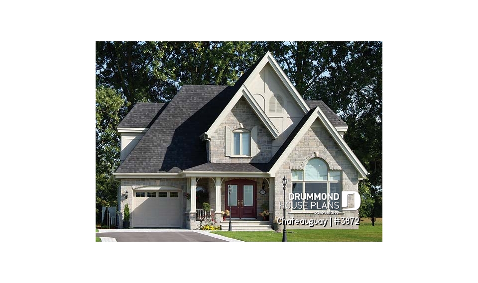front - BASE MODEL - Manor style house for reduced mobility with elevator, 3 bedrooms, garage - Chateauguay