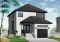 front - BASE MODEL - 2-storey contemporary house plan 3 bedroom with garage, master suite, open floor plan, narrow lots - Stanton