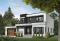front - BASE MODEL - 3 to 4 bedroom Cube Shaped house plan, home office, lots of natural lights, 2-car garage, unfinished basement - Essex 2