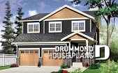 front - BASE MODEL - Craftsman 4 to 5  bedroom house plan, 2-car garage, 9' ceiling, pantry, fireplace, laundry room on main floor - Addison 2