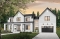 front - BASE MODEL - 4 bedroom modern farmhouse plan, 3 baths, garage, spectacular living room with fireplace and 20' ceiling - Bridge