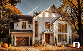 front - BASE MODEL - Farmhouse home with a versatile layout offering 3 to 6 bedrooms, optional finished basement ($), and a covered - Strom 2