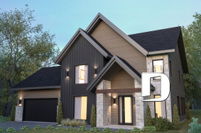 front - BASE MODEL - Modern Farmhouse Plan featuring 3 Bedrooms plus Office, Fireplace, Walk-In Pantry and More! - Dumont 2