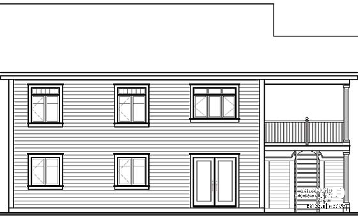 rear elevation - Bellcast