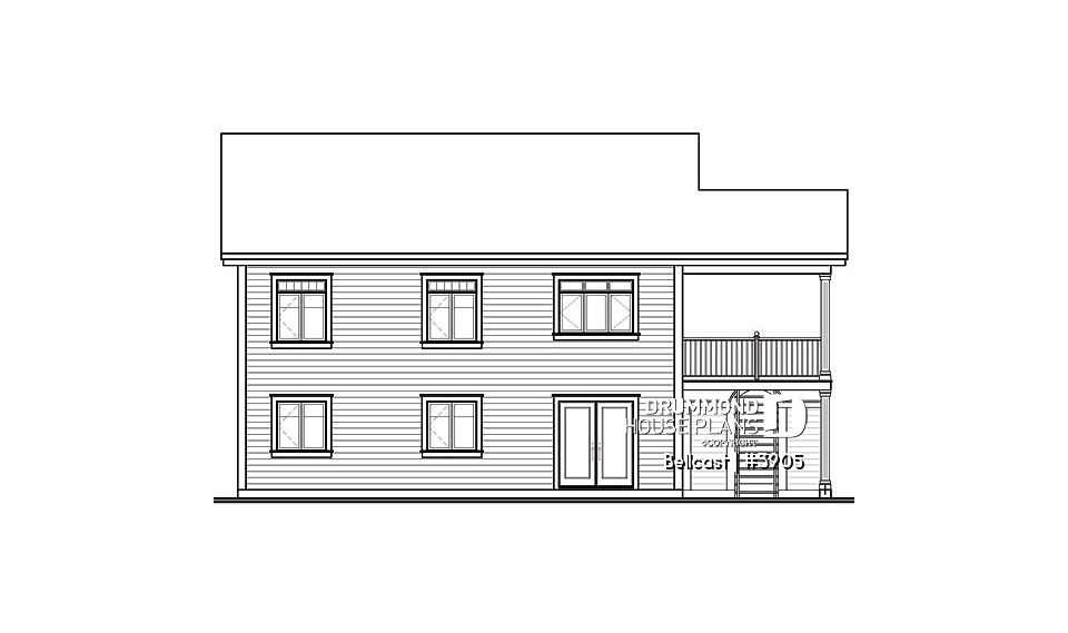 rear elevation - Bellcast