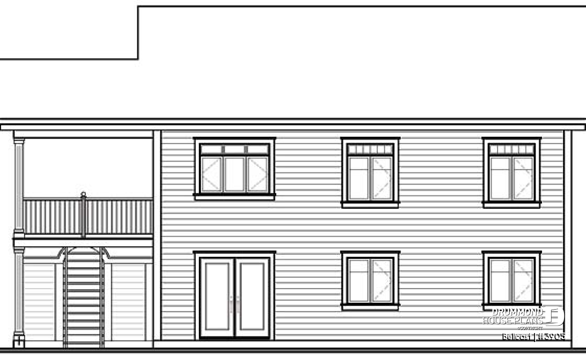 rear elevation - Bellcast
