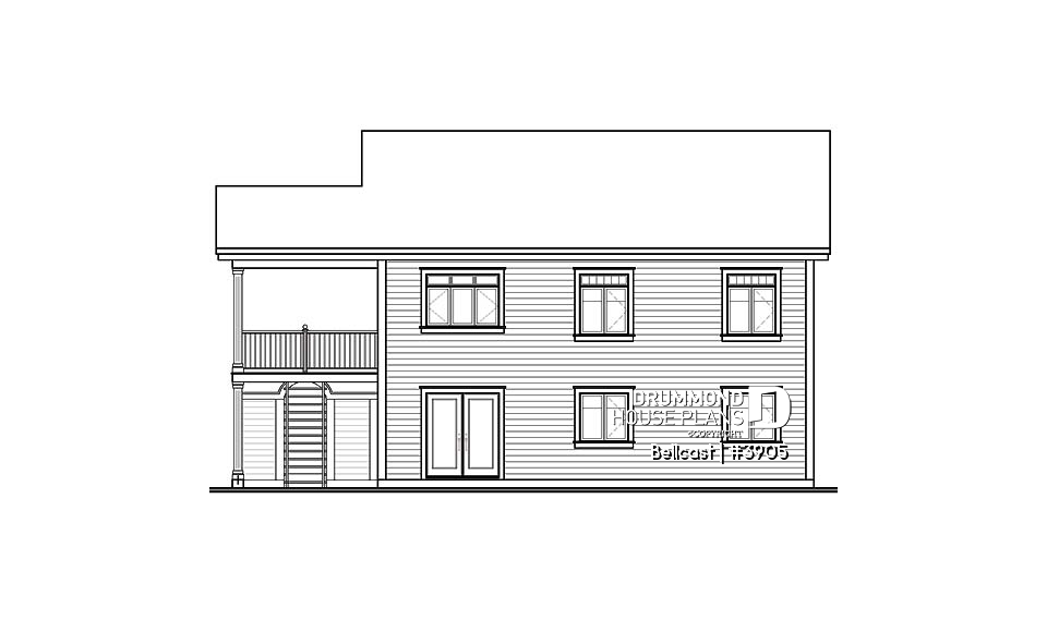 rear elevation - Bellcast