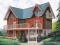 front - BASE MODEL - Beautiful panoramic view house plan with cathedral ceiling, fireplace, large deck, 3 bedrooms, large master - The Treetops