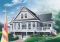 Rear view - BASE MODEL - Panoramic cottage plan with x-large terrace, screened porch, fireplace in master bed, great open floor plan - The Pocono