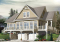 Rear view - BASE MODEL - Mountain Country cottage house plan, large master suite, fireplace, solarium, under building garage - The Pocono 3